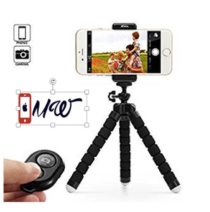 Iphone Tripod, Flexible Phone Stand Holder with Bluetooth Wireless Remote Shutter