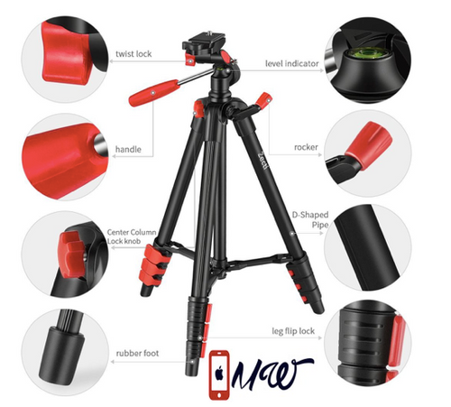 Travel Tripod for iPhone 5,6,7,8 Plus, iPhone X ,Telescope Loading 2kg