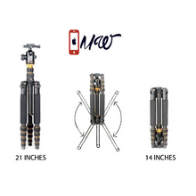 Travel Tripod, Lightweight With Two 1/4" Quick Release Plates Ball Head For iphone