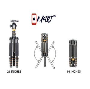 Travel Tripod, Lightweight With Two 1/4" Quick Release Plates Ball Head For iphone