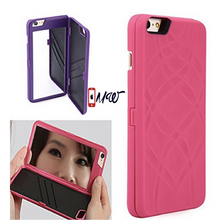 iPhone (5.5"): Dual Function Cosmetic Mirror Case Card Wallet Back Cover Shell For iPhone 6 Plus & iPhone 6S Plus