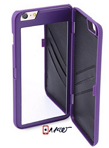 iPhone (5.5"): Dual Function Cosmetic Mirror Case Card Wallet Back Cover Shell For iPhone 6 Plus & iPhone 6S Plus