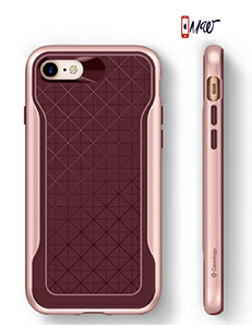 iPhone 8 Case,   Slim Protective Dual Layer Textured Cover Secure Grip Geometric Design [Burgundy] for Apple iPhone 8 (2017) / iPhone 7 (2016)