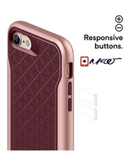 iPhone 8 Case,   Slim Protective Dual Layer Textured Cover Secure Grip Geometric Design [Burgundy] for Apple iPhone 8 (2017) / iPhone 7 (2016)