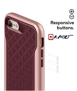 iPhone 8 Case,   Slim Protective Dual Layer Textured Cover Secure Grip Geometric Design [Burgundy] for Apple iPhone 8 (2017) / iPhone 7 (2016)