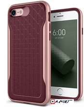 iPhone 8 Case,   Slim Protective Dual Layer Textured Cover Secure Grip Geometric Design [Burgundy] for Apple iPhone 8 (2017) / iPhone 7 (2016)