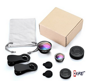 Phone Lens, 【2 Clips】3 in 1 Fisheye Lens, 10X Macro Lens + 180 Degree Fisheye Lens + 0.4X Wide Angle Lens, Cell Phone Lens Camera Lens Kits for iPhone 7, 6s, 6, 5s