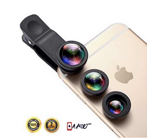 Phone iPhone Camera Lens,Oande 3 in 1 Fisheye Lens & 10X Macro Lens &0.65X Wide Angle Lens,Cell Phone Lens HD Camera Lens Kits for iPhone 7/6s Plus/6s/5s