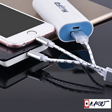 Micro USB Charging Cable with Keychain for iPhone 7 7 Plus, 6s,6s Plus,6,6 Plus(Blue Silver Gold)