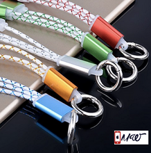 Micro USB Charging Cable with Keychain for iPhone 7 7 Plus, 6s,6s Plus,6,6 Plus(Blue Silver Gold)