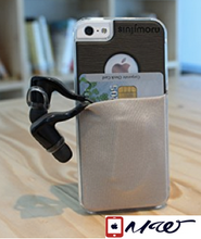 iPhone Wallet Case,  5 / 5sCase with Card Holder, Transparent Clear Hard Case Slim Wallet, Sinji Pouch Case for iPhone SE / 5 / 5s