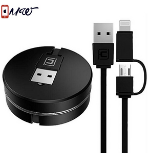 Cuitan 1m 2 in 1 Dual USB Date Charging Cable for iPhone, Lightning/Micro USB to USB Cable Cord Lead for Apple iPhone 7/7 Plus/6s/6s Plus/6/6 Plus/5/5S/SE