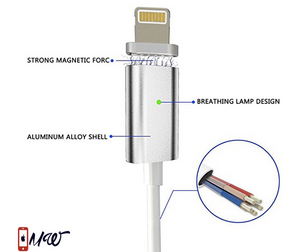 Dlife Magnetic Adapter Charger Lightning + USB charging Line Cable 3.3ft 1M For iPhone 6 /5s/6S Plus/iPad