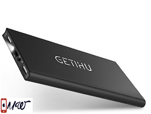 GETIHU 10000 mAh Portable Power Bank with 2 USB Ports Mobile Charger External Battery Backup Ultra Slim Thin Powerbank for iPhone 8 7 6s 6 Plus 5s 5