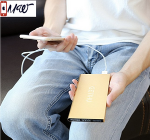 GETIHU 10000 mAh Portable Power Bank with 2 USB Ports Mobile Charger External Battery Backup Ultra Slim Thin Powerbank for iPhone 8 7 6s 6 Plus 5s 5