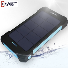 Solar Chargers,X-DNENG 10000mAh Portable Solar Power Bank High Efficiency Sunpower Cellphone Chargers Rain-resistant Dirt/Shockproof Backup with Dual USB Port Solar Battery Charger for USB Devices