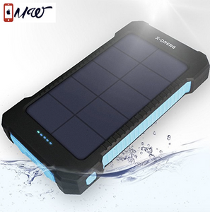 Solar Chargers,X-DNENG 10000mAh Portable Solar Power Bank High Efficiency Sunpower Cellphone Chargers Rain-resistant Dirt/Shockproof Backup with Dual USB Port Solar Battery Charger for USB Devices