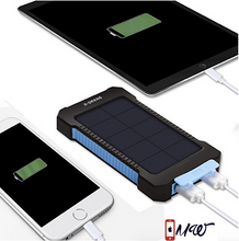 Solar Chargers,X-DNENG 10000mAh Portable Solar Power Bank High Efficiency Sunpower Cellphone Chargers Rain-resistant Dirt/Shockproof Backup with Dual USB Port Solar Battery Charger for USB Devices