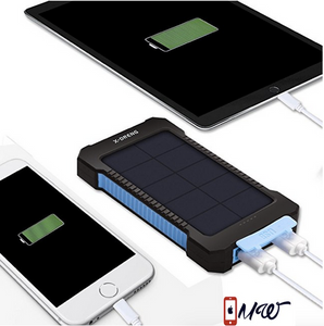 Solar Chargers,X-DNENG 10000mAh Portable Solar Power Bank High Efficiency Sunpower Cellphone Chargers Rain-resistant Dirt/Shockproof Backup with Dual USB Port Solar Battery Charger for USB Devices