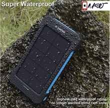 Solar Chargers,X-DNENG 10000mAh Portable Solar Power Bank High Efficiency Sunpower Cellphone Chargers Rain-resistant Dirt/Shockproof Backup with Dual USB Port Solar Battery Charger for USB Devices