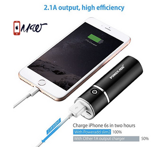 Poweradd Slim2 Ultra-compact 5000mAh Portable Charger External Battery Power Bank with ID Identify Tech for iPhone, iPad