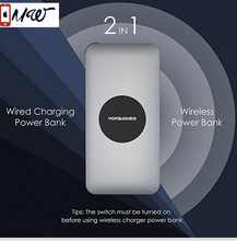 Wireless Charger Power Bank, Qi Wireless Charging 10000mAh External Battery Pack with Built in Micro Cable and Lightning Adapter for iPhone X,iPhone 8/8+
