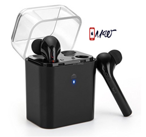 DEYIMEI Mini Wireless Earbuds, Twins In-Ear Stereo Headphone with Mic, Charging Case for iPhone