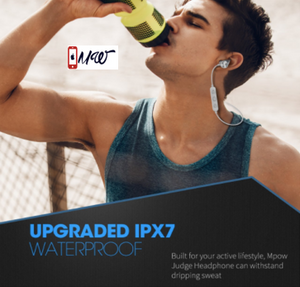 [Upgraded] Mpow Judge Magnetic Bluetooth Headphones, IPX7 Sweatproof Magnetic Stereo Bluetooth Earphones Wireless Sports Earbuds Headset Inline Control with MIC for Running, Jogging, Workout (3 Ear Hooks, 3 Ear-tips and Carrying Case Included)