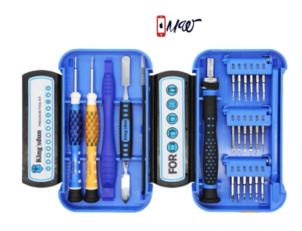 Kingsdun 24pcs Iphone 7 Repair Tool Kit for Apple iPhone 6/6S/5/5C/5S/4S, Ratcheting Screwdriver Bit Set with Metal Spudger Opening Pry Tools & ESD Tweezers in Mini Pocket Box